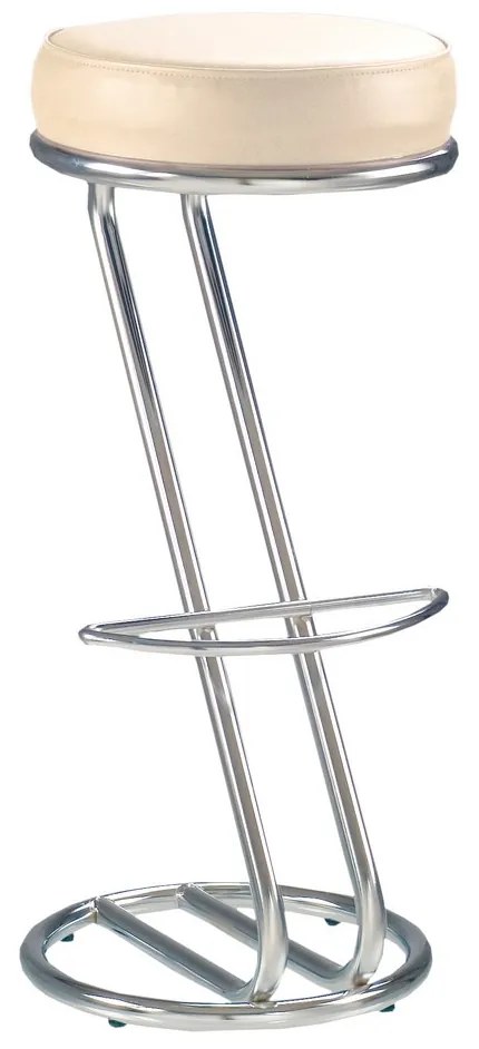Scaun de bar Zeta Hoker, piele ecologica, crem