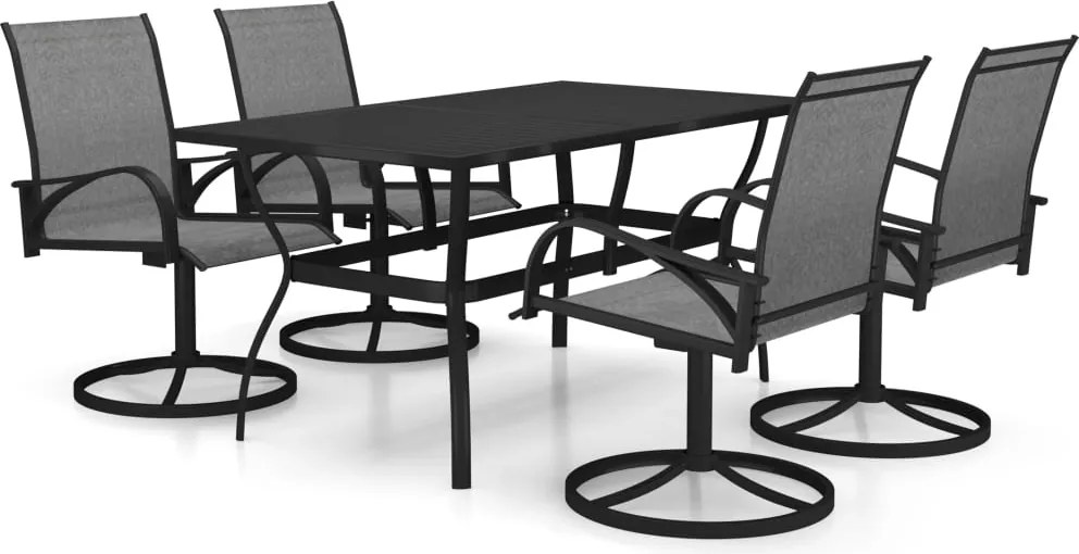vidaXL Set mobilier de grădină, 5 piese, textilenă și oțel