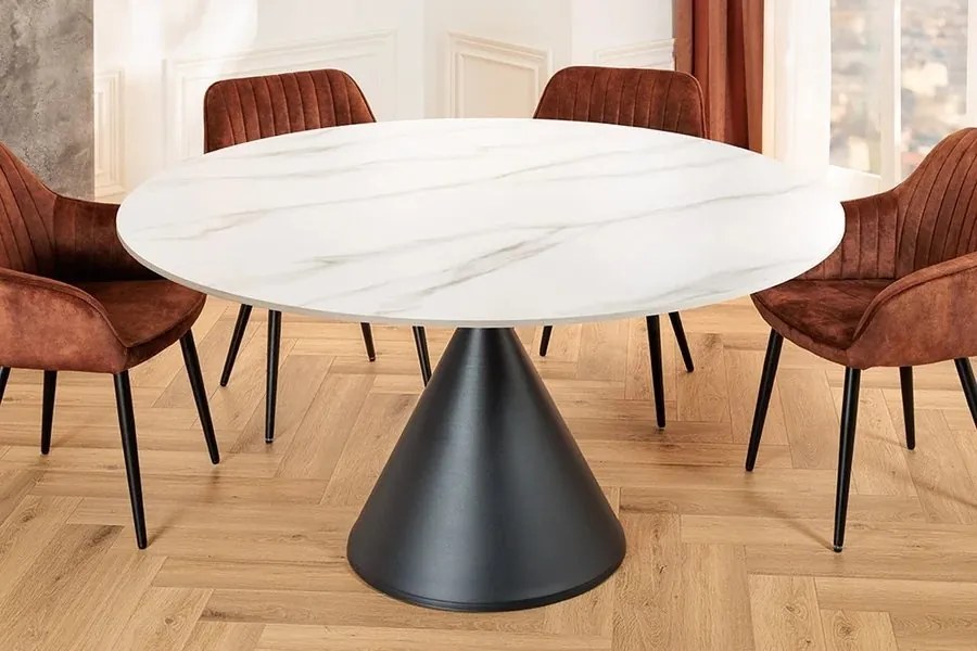 Masa rotunda SIGNATURE 135cm ceramica alba