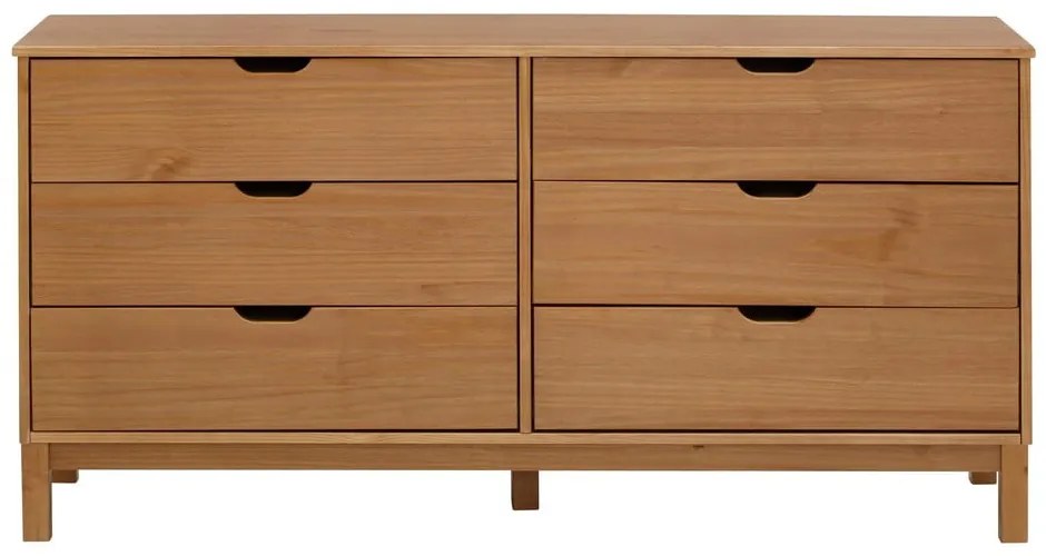 Comodă în culoare naturală joasă din lemn de pin 150x75 cm Post – Støraa