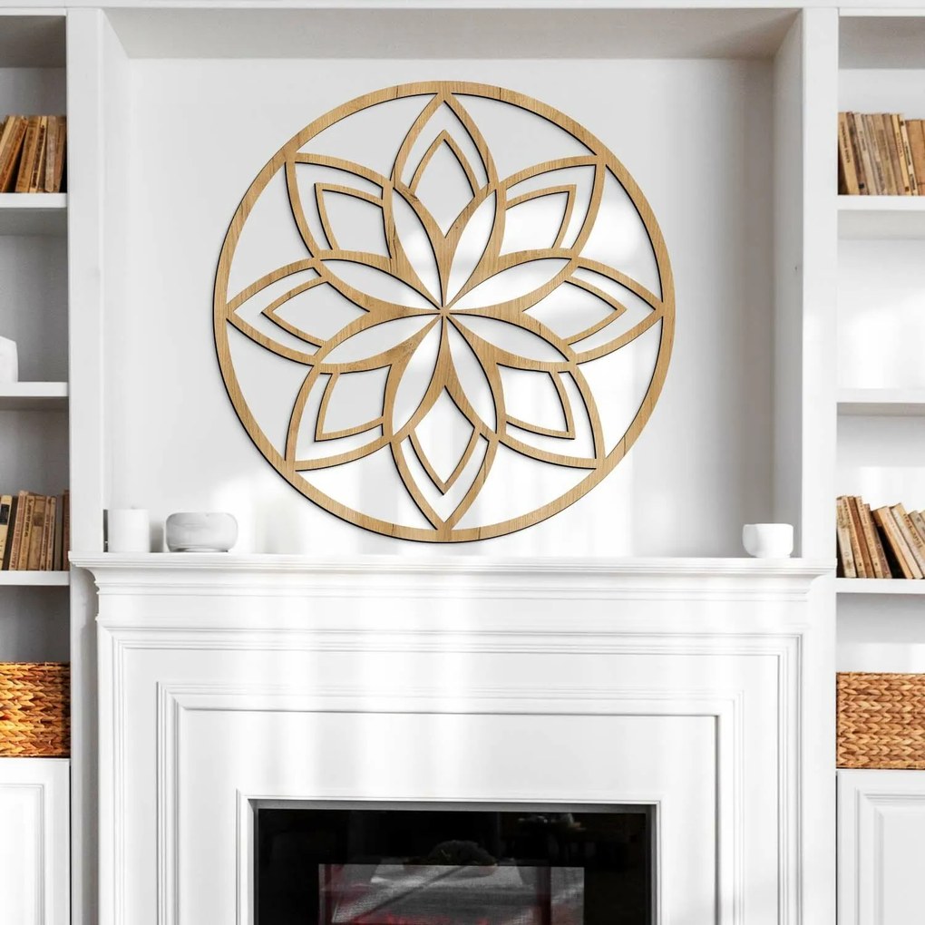 DUBLEZ | Ornament mandala din lemn - Flower