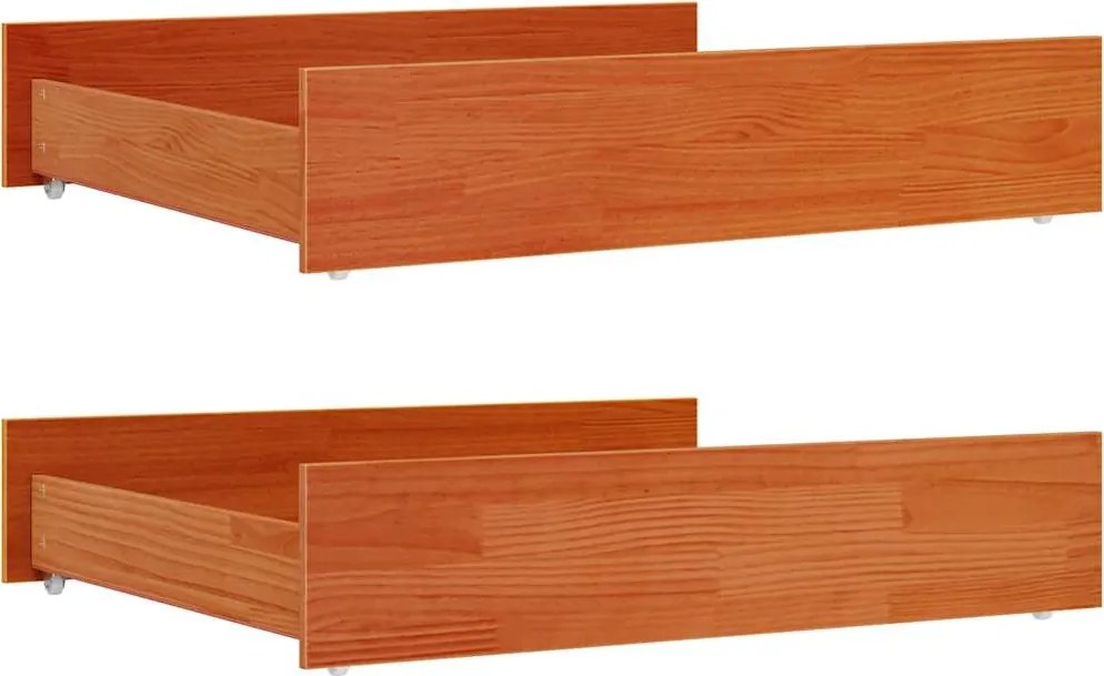 vidaXL Sertare pentru pat de zi, 2 buc., maro ceruit, lemn masiv pin