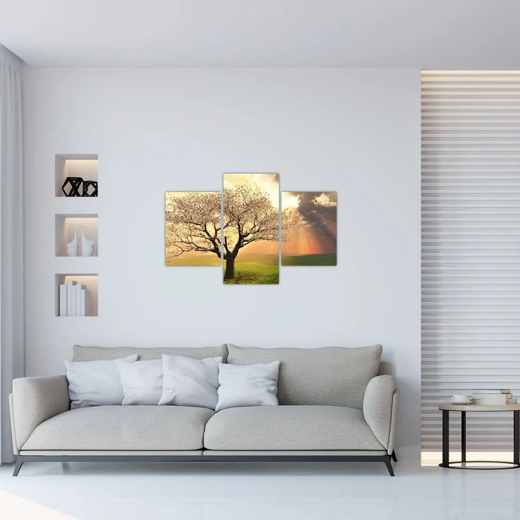 Tablou cu copac pe luncă (90x60 cm)