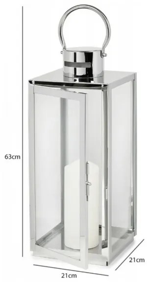 Lanternă decorativă 63 cm, crom lucios