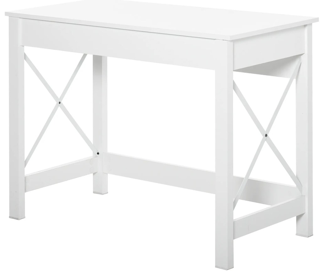 HOMCOM Birou de Studiu Stil Modern Birou Ușor de Asamblat pentru Birou Dormitor Studiu 105x50x76 cm Alb | Aosom Romania