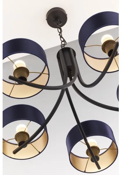 Jupiter 2101 - Lustră cu lanț ARTHUR 5xE27/15W/230V albastru/negru