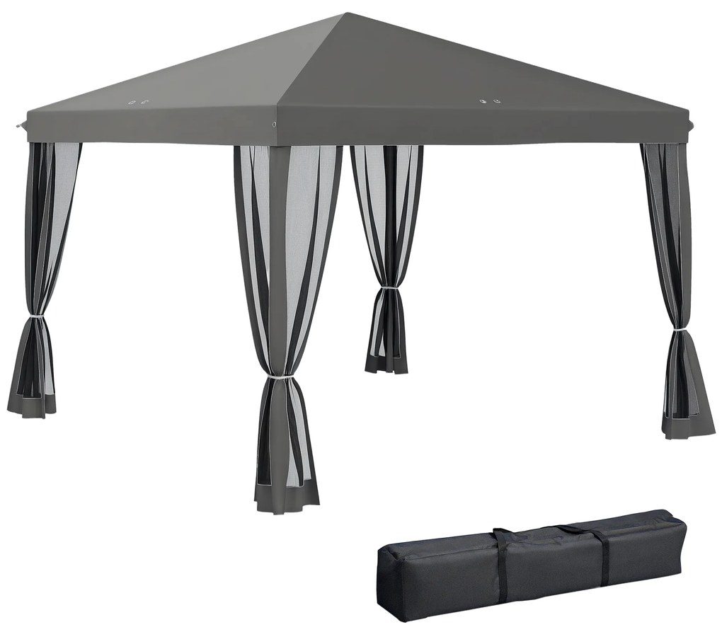 Outsunny Tonnelle pop-up Barnum Pliant Stil Colonial 3 x 3 m 4 plase de protecție + Geantă de Transport gri | Aosom Romania