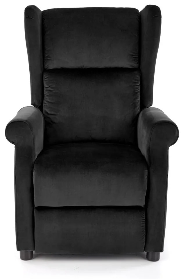 Fotoliu recliner Agustin 2 velvet negru H107 cm