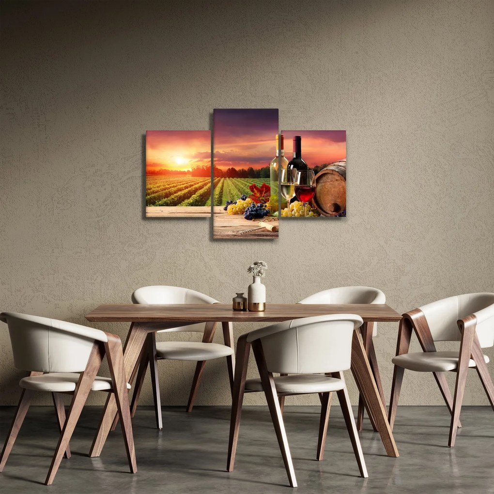 Tablou cu vie și vin (90x60 cm)