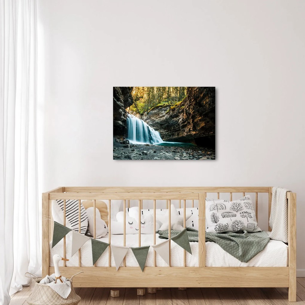 Tablou cu cascada de pădure (70x50 cm)