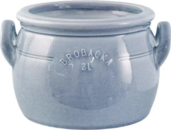 Ghiveci din ceramică glazurată manual 2L bleu deschis, „Brobacka"