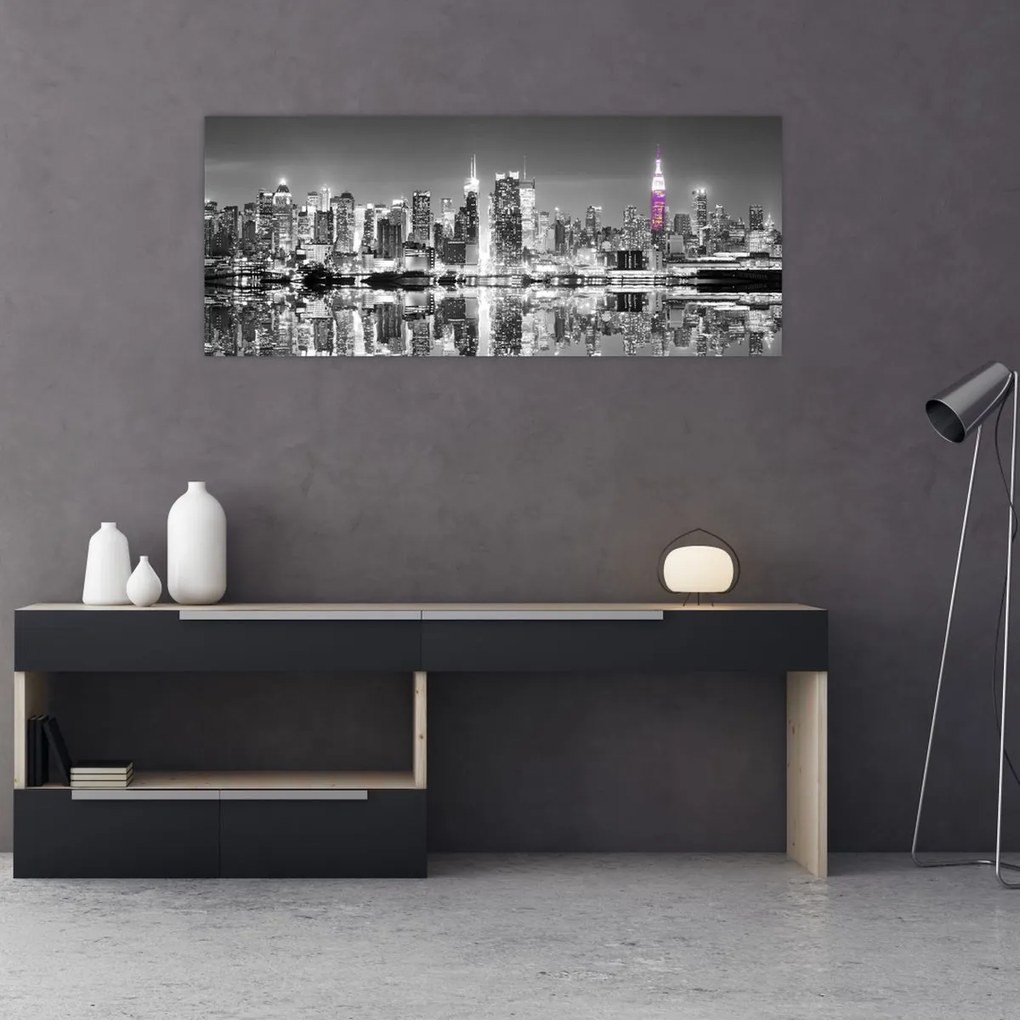Tablou - New York și zgârie-norii mov (120x50 cm)