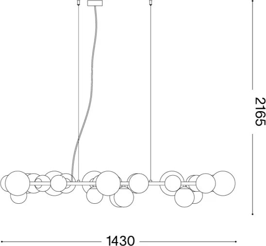 Ideal Lux - Lustră LED suspendată pe cablu PERLAGE, 30x G9/3W/230V, 143 cm, auriu/bej fumuriu