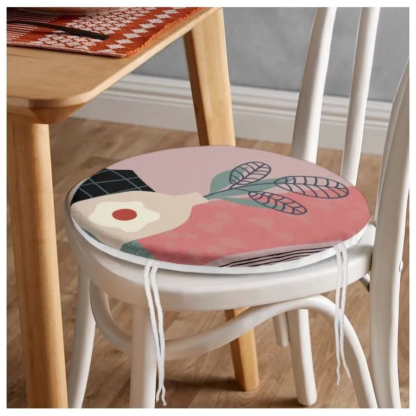 Pernă de scaun ø 42 cm Illustrated Flower – Mila Home