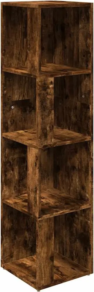 vidaXL Dulap colțar, stejar fumuriu, 33x33x132 cm, lemn prelucrat