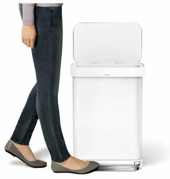 Simplehuman Coș cu pedale 45 l, alb