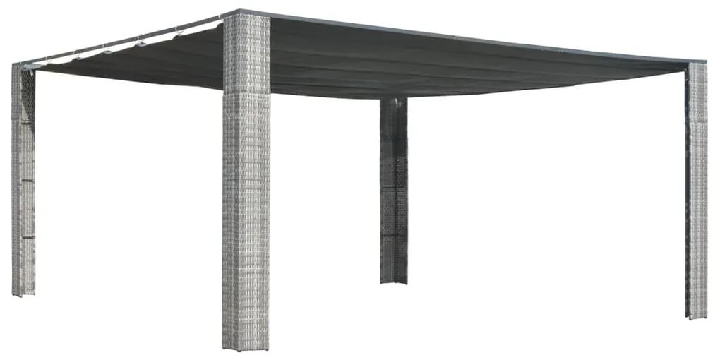 vidaXL Pavilion acoperiș glisant gri antracit 400x400x200 cm poliratan