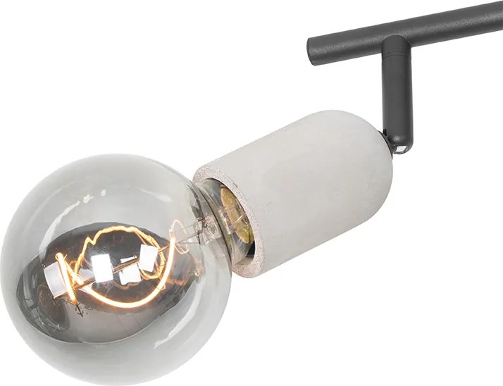 Spotlight industrial negru cu beton 2 lumini - Pedra