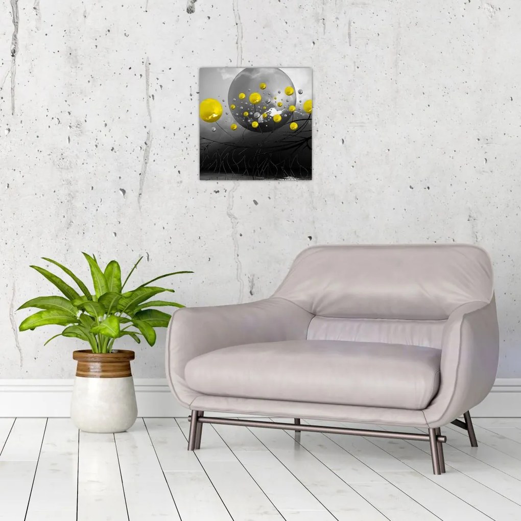 Tabloul - bile abstracte galbene (30x30 cm)