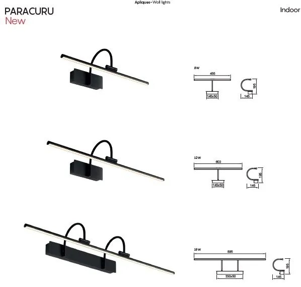 Aplica LED pentru oglinda/tablou PARACURU 8W MA-8915