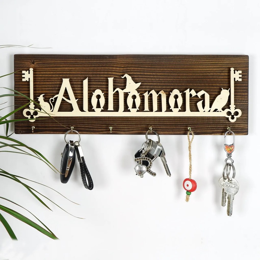 Suport chei din lemn LAZ157 Multicolor 40x14x3 cm