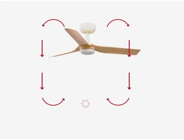 Ventilator de tavan FARO 33821 MINI PUNT S maro/alb d. 90 cm + telecomandă