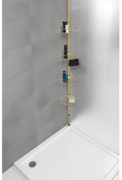 WENKO 24569100-Poliță de colț DOLCEDO 31x275 cm auriu