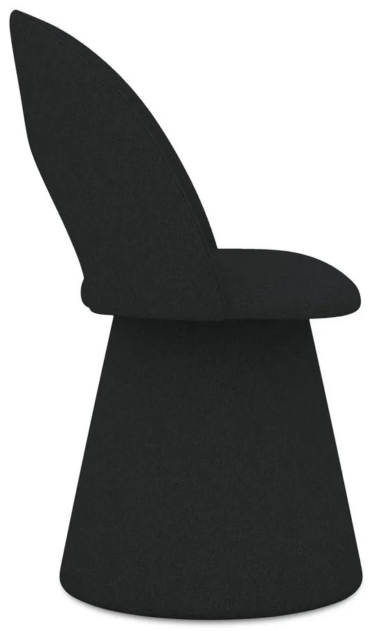 Scaun de sufragerie negru tapițat Kalo – Makamii