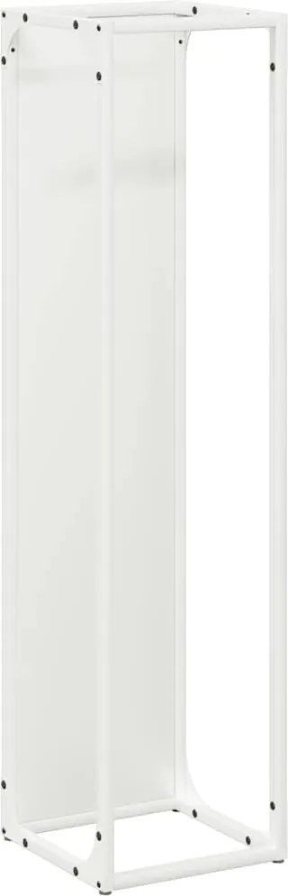 vidaXL Suport pentru lemne de foc alb 25x25x100cm Oțel laminat la rece