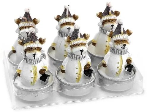 Set 6 lumanari decorative, ren, 6 cm