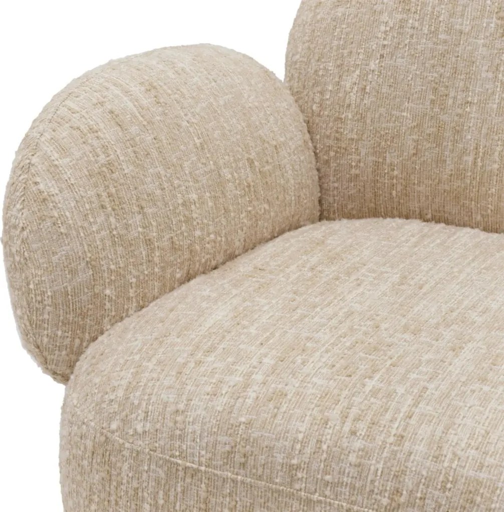 Fotoliu pivotant design LUX Madrone, Boucle sonata cream