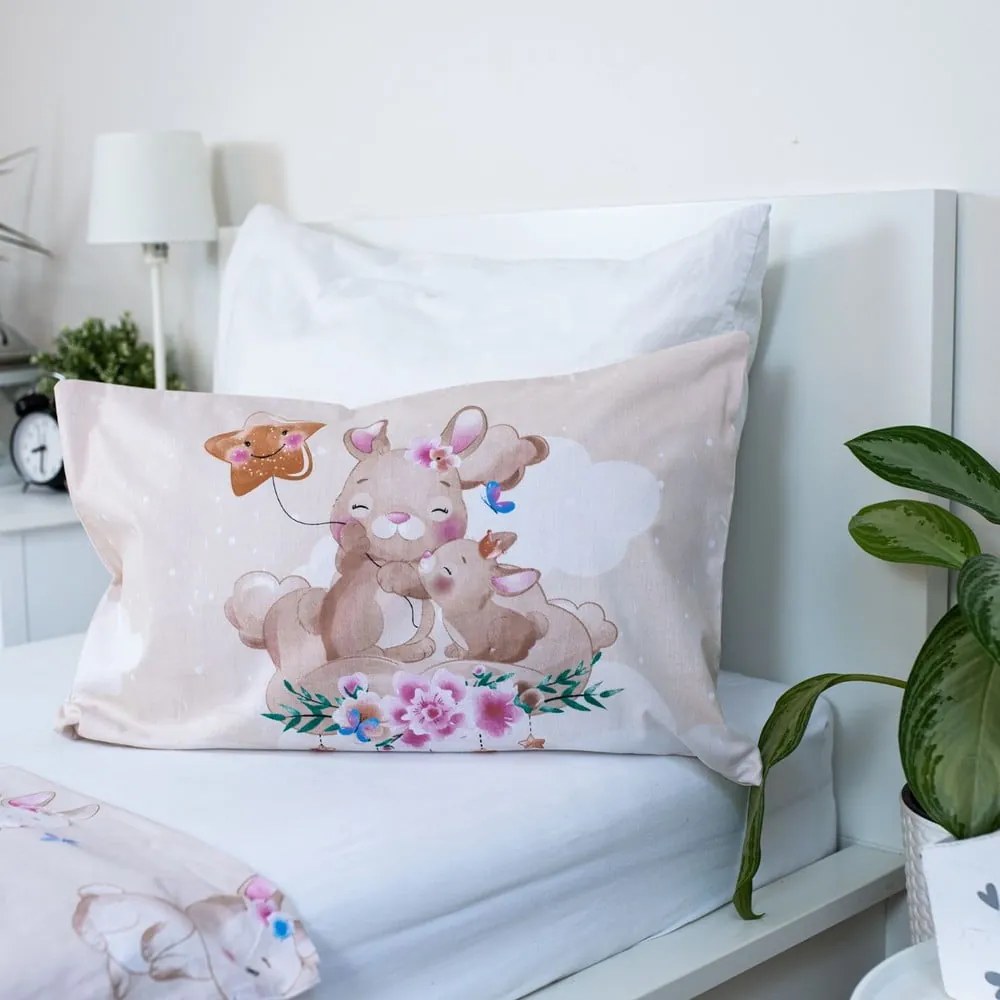 Lenjerie de pat pentru copii galbenă din bumbac pentru pătuț 100x135 cm Bunny "Star" – Jerry Fabrics