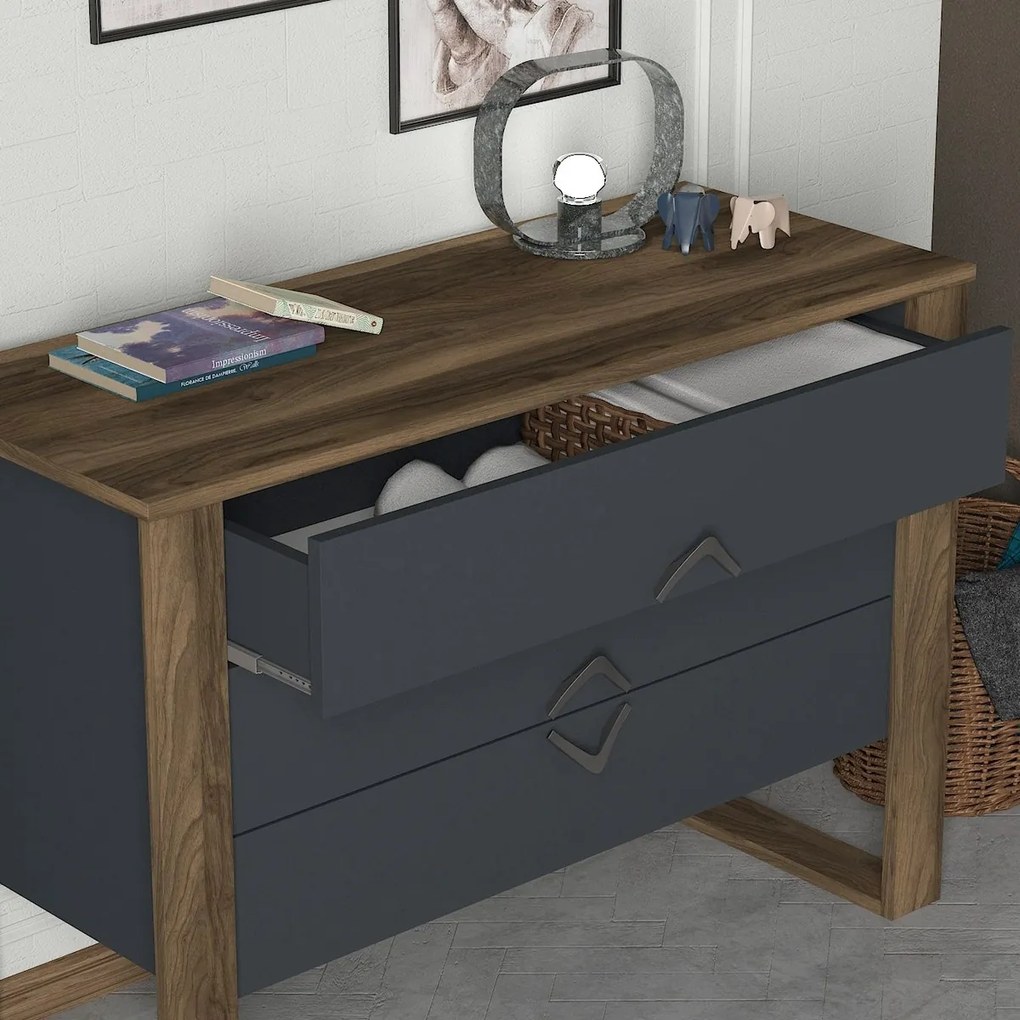 Comodă Bumerang Anthracite and Walnut