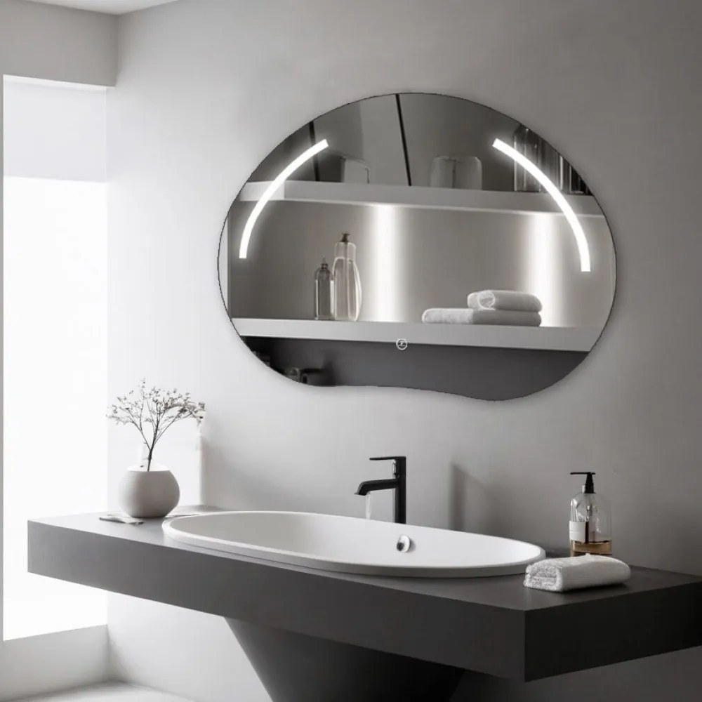 Oglinda LED 80x60 cm, Iluminare 3 Nuanțe, Touch Control & Design Premium