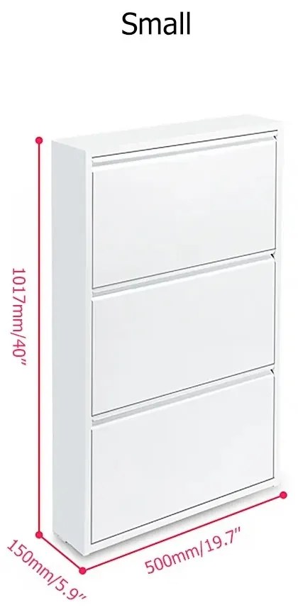 Dulap pentru încălțăminte îngust - culoare: alb, art nouveau conține 9 perechi de DEPRIMO 12079 by Deprimo