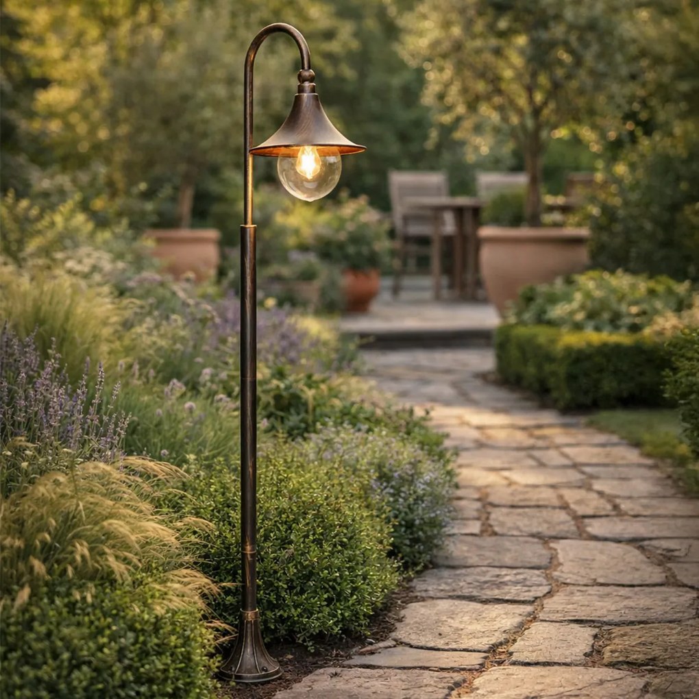 Felinar clasic de exterior auriu antic 125 cm IP44 - Daphne