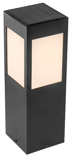 Lampă de podea pentru exterior neagră 40 cm cu lumină reglabilă și senzor solar - Charlotte