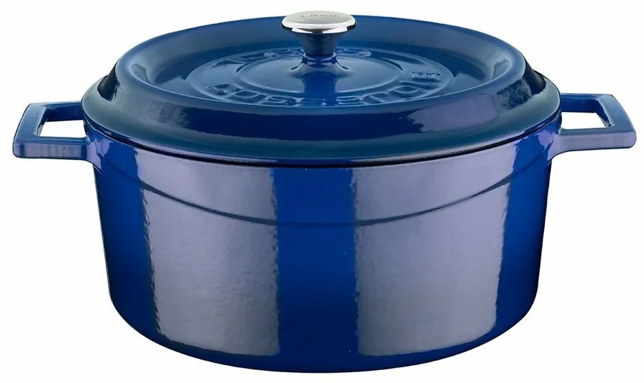 LAVA Metal Oală din fontă, diametru 24 cm,albastră, 4,5 l