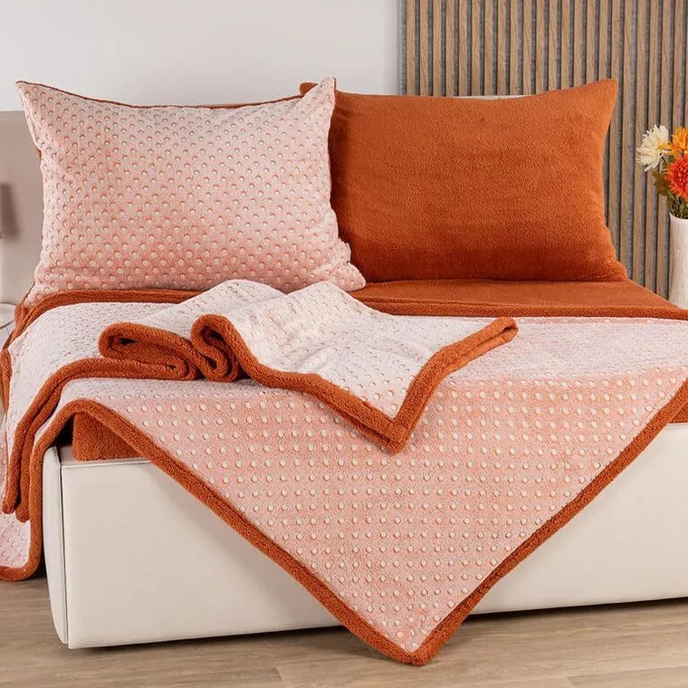 decoDoma Set cu blăniţă POLKA caramel 3 buc