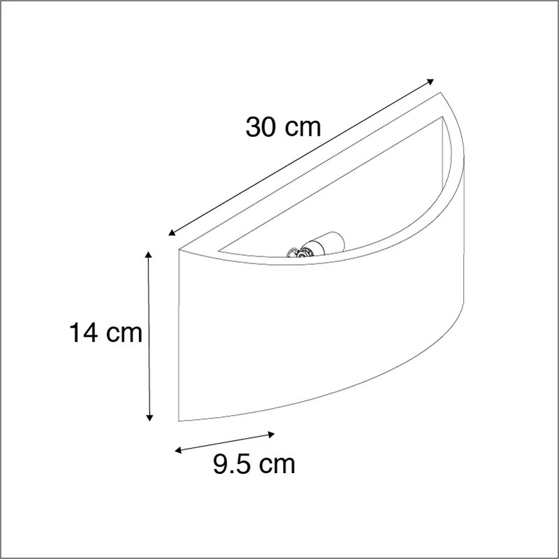 Lampă de perete industrială gri din beton - Creil