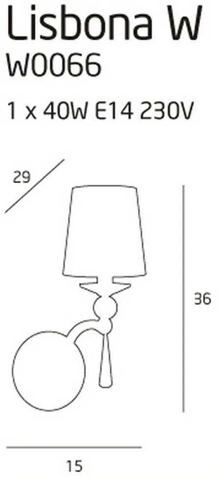 Aplica de perete Lisbona W0066 MX