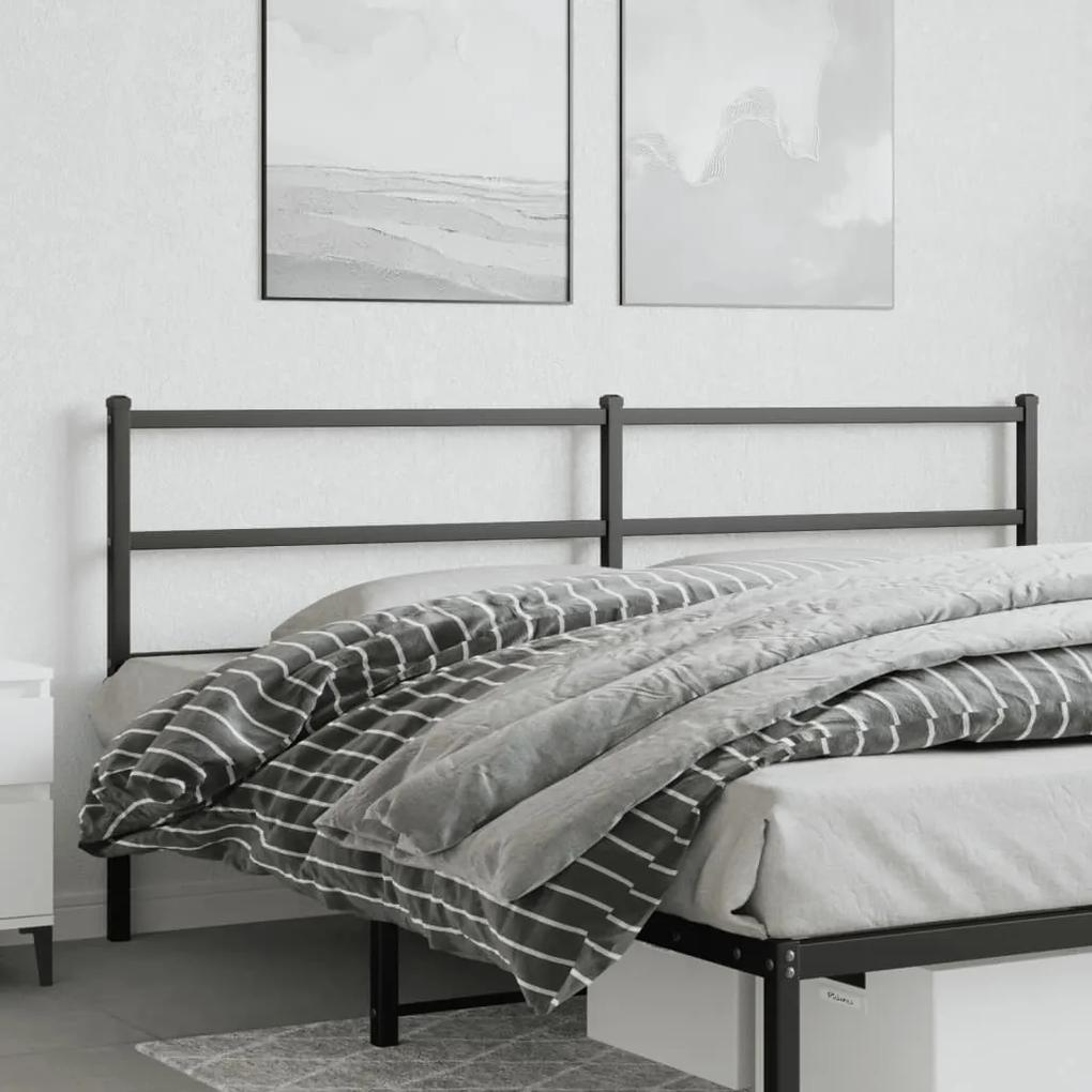 355402 vidaXL Tăblie de pat metalică, negru, 193 cm