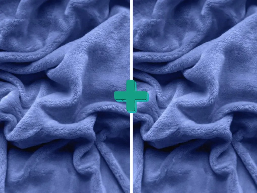 2x Cocolino microplus cu elastic SOFT 90x200 cm albastru