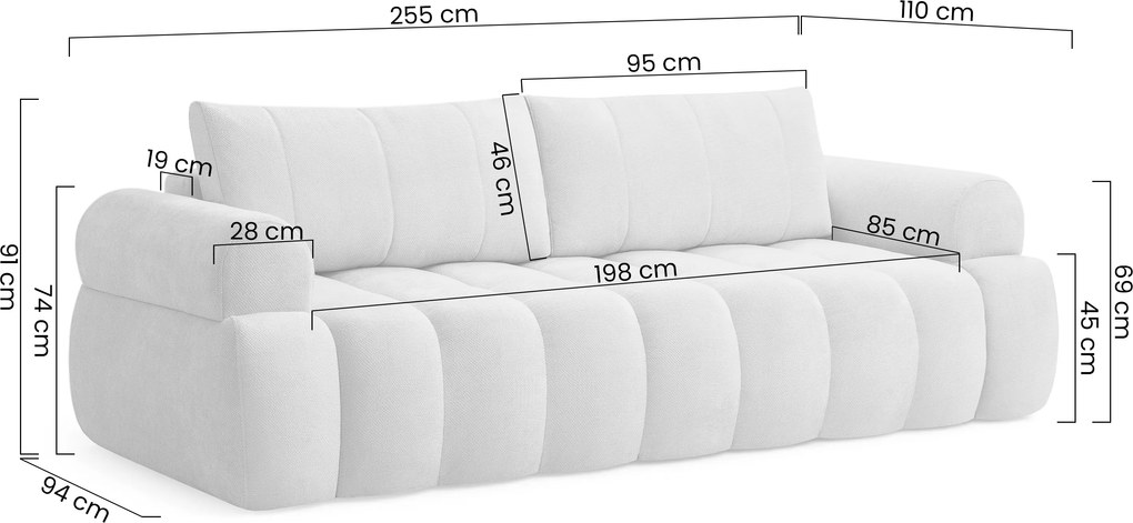 Canapea extensibilă Mavelia - împletitură maro Kiara 856