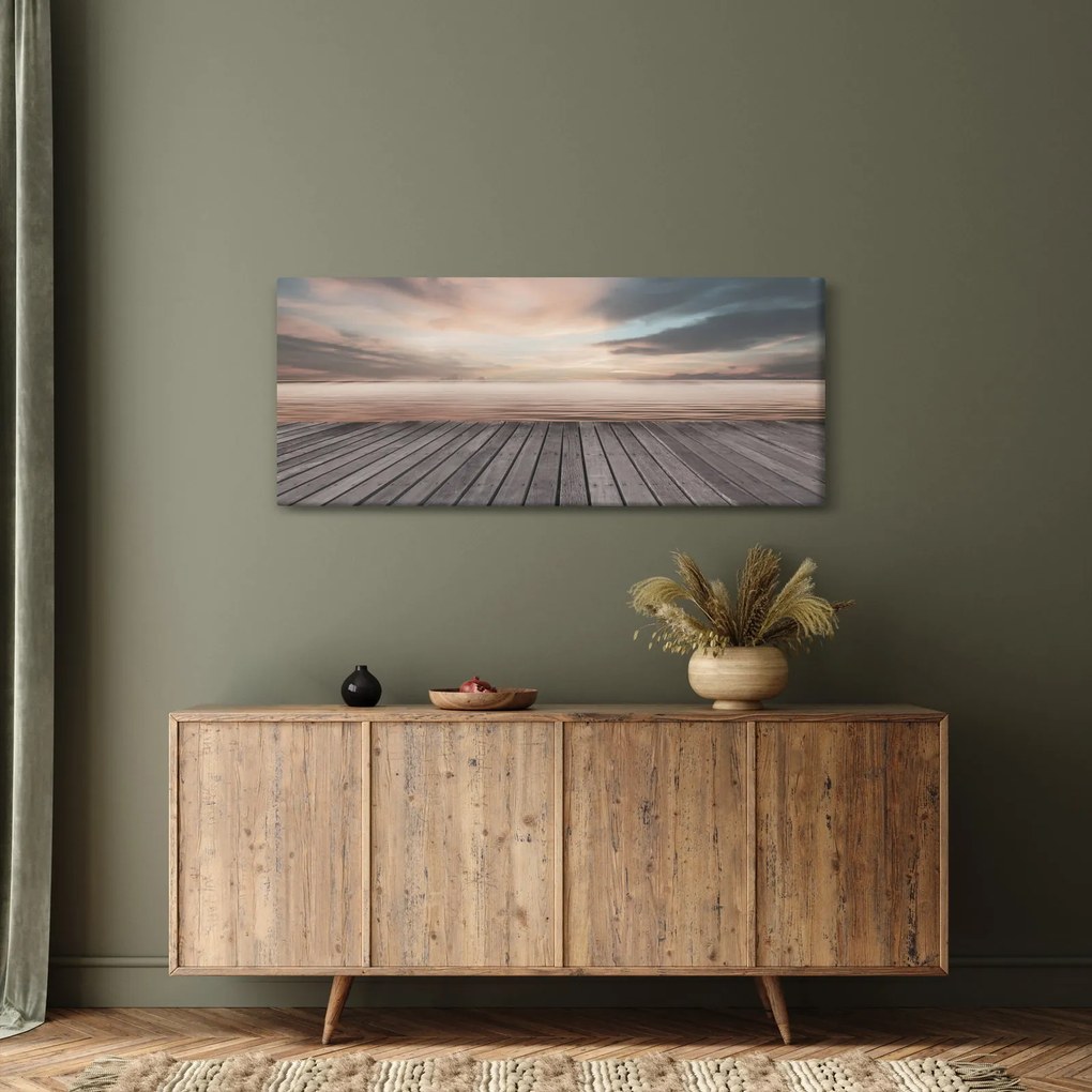 Tablou - Pier la apus de soare (120x50 cm)