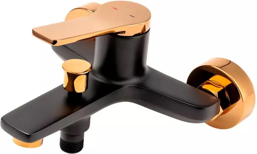 Baterie cada - dus FDesign Seppia monocomanda negru - rose gold