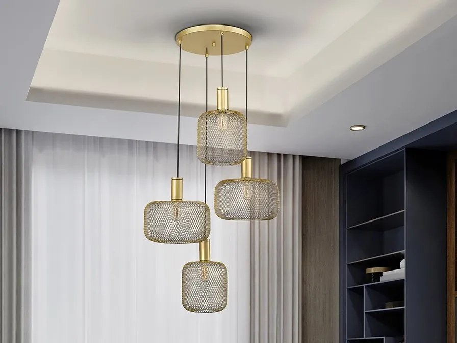 Lustra suspendata design decorativ modern Osiris 4 auriu