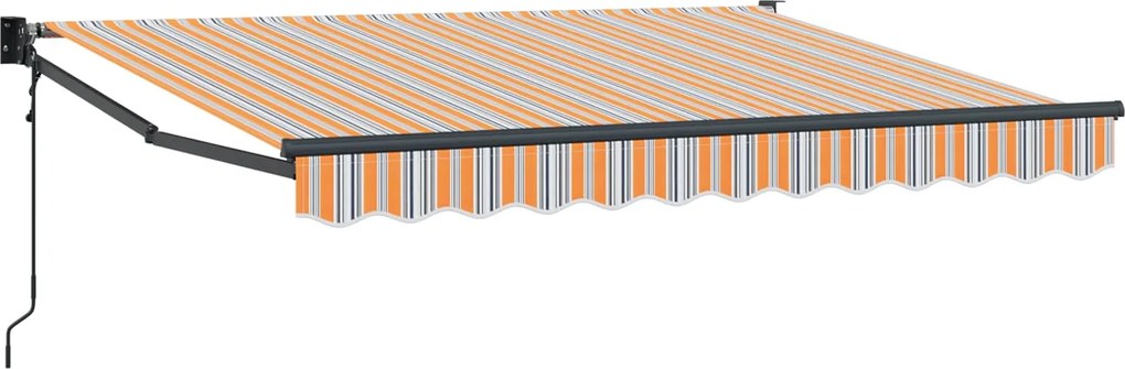 vidaXL Cort electric retractabil Portocaliu, Gri și Albastru 3,5 x 2 m