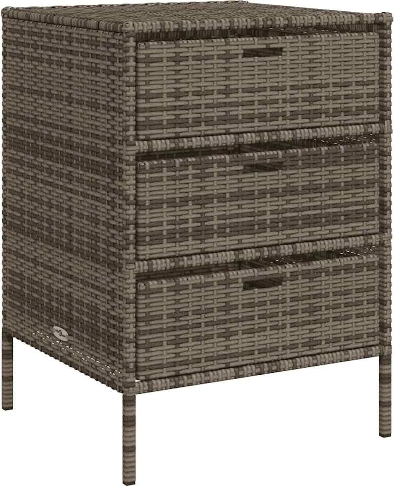 vidaXL Dulap depozitare de grădină, gri, 55x59x80 cm, poliratan