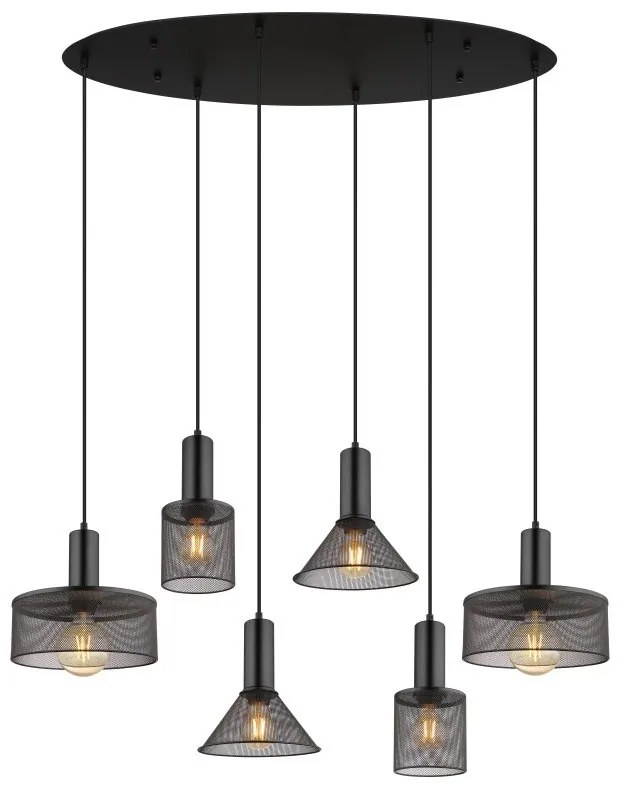 Lustra 6L design industrial JEDD negru